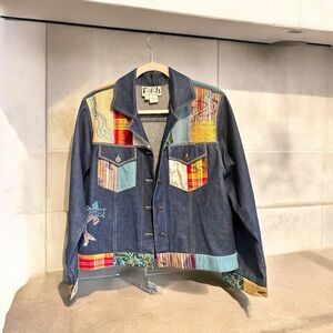 Faith by Celia Forrester beaded denim jean jacket